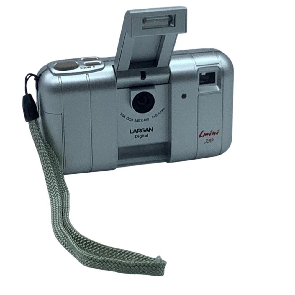 Vtg Largan Lmini 350‎ Digital Camera Silver 640x480 Resolution Flip Flash Y2K